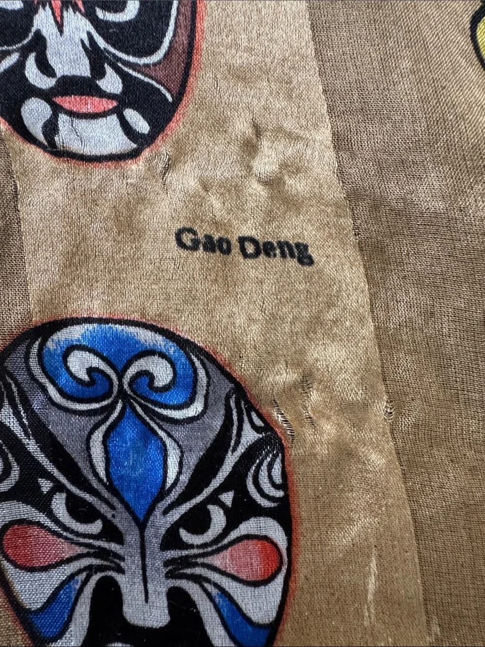 Vintage Beijing Opera Facial Makeup Scarf